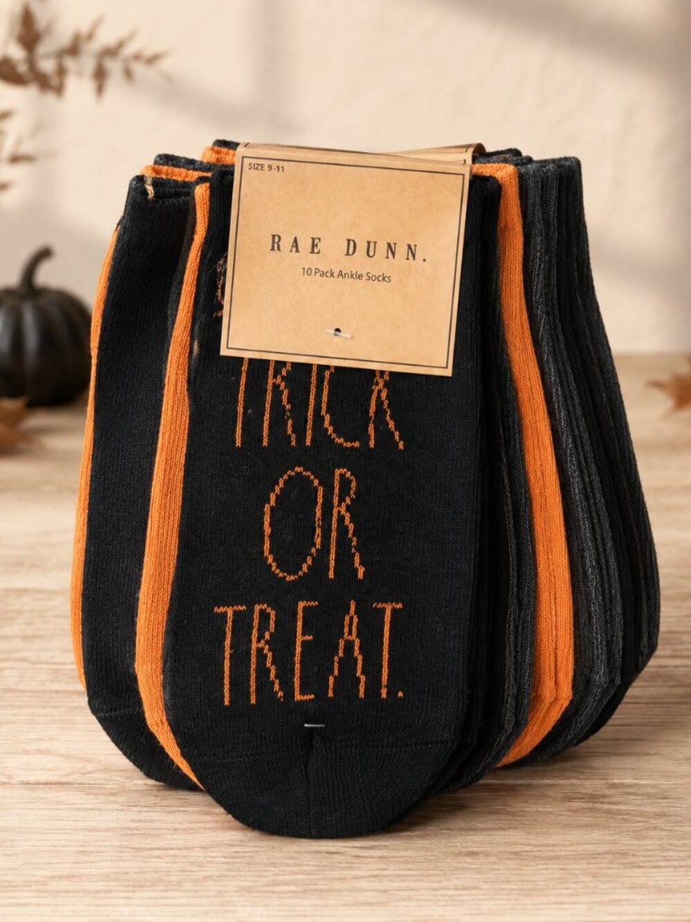 Rae Dunn Halloween Ankle Socks 10 Pack Trick or Treat NWT